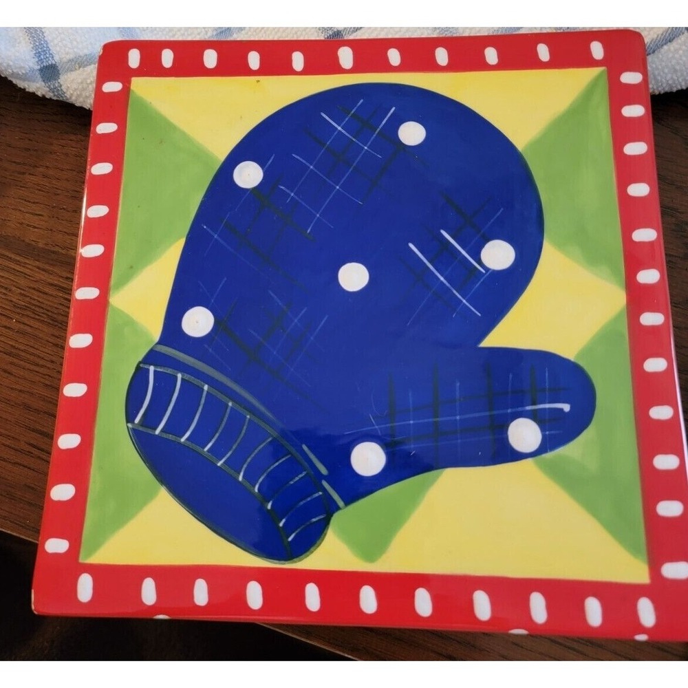 Mainstreet Collection MSC Hand Painted‎ Square Hot Plate